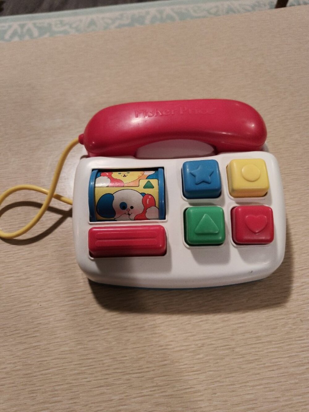 Vintage 1991 Fisher-Price Baby Push Button Phone Toy #1160 Bell Rings Works!